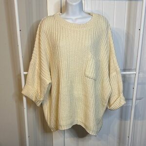 Jodifl Size Small‎ Oversized Cozy Cream Knit Sweater